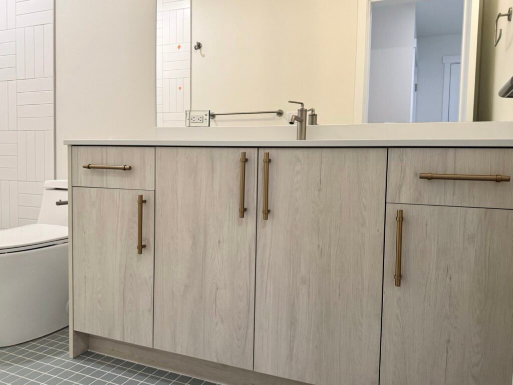 Contemporary bathroom remodel completed in Seattle home